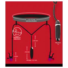   Bad Kitty - Crotchless Panties with Clamps and Vibrator - Black (S-L)