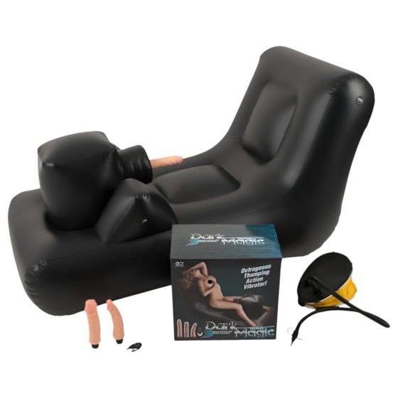 Dark Magic - Battery-Powered Sex Machine with Bed (Black)