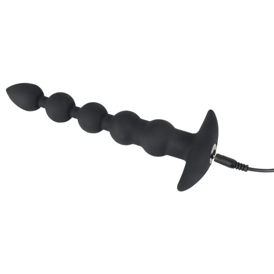 Black Velvet - Rechargeable 5-Bead Anal Vibrator (Black)