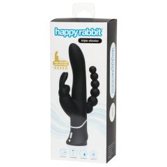   Happyrabbit Triple - Rechargeable Clitoral and Anal Vibrator (Black)