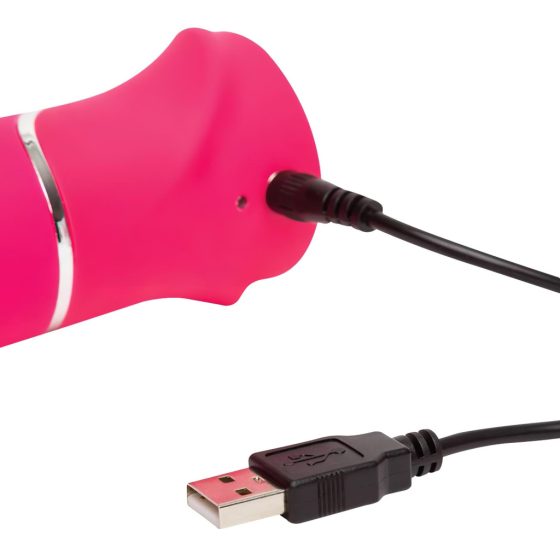 Happyrabbit Thrusting - Rechargeable Thrusting Vibrator with Clitoral Arm (Pink)