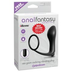 Anal Fantasy - Vibrating Anal Finger with Cock Ring (Black)