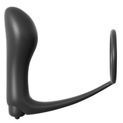 Anal Fantasy - Vibrating Anal Finger with Cock Ring (Black)