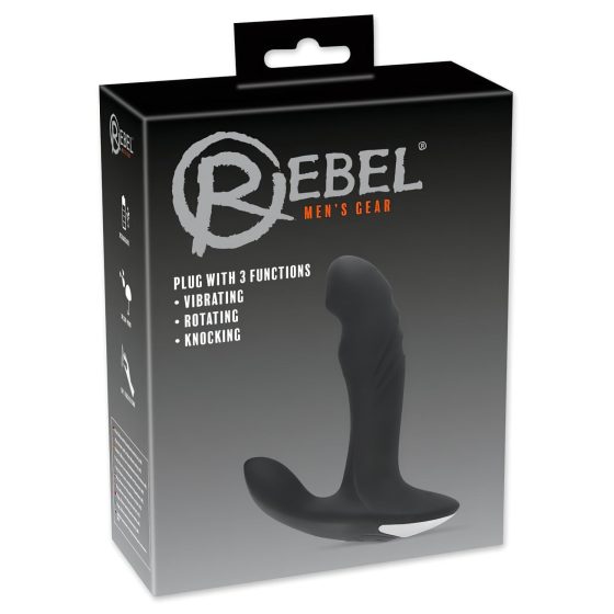 Rebel - Battery-Powered Rotating Bead Prostate Massager Vibrator (Black)