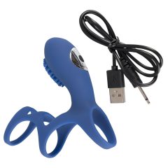 SMILE Couple - Rechargeable Vibrating Penis Sleeve (Blue)