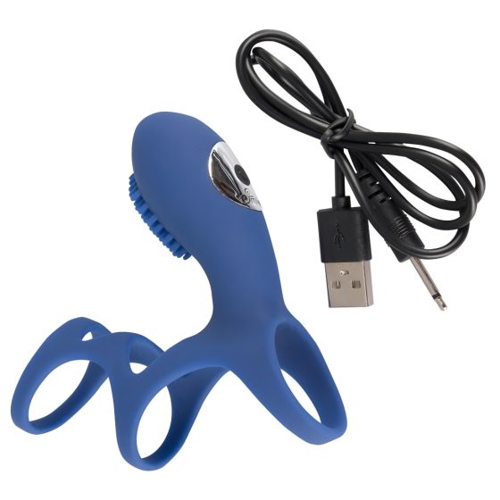 SMILE Couple - Rechargeable Vibrating Penis Sleeve (Blue)