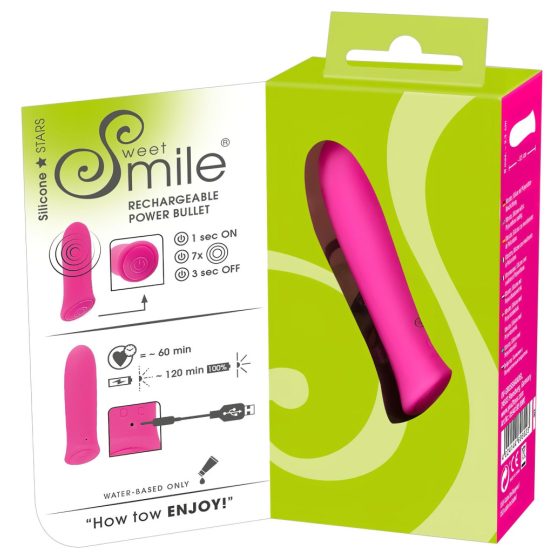 SMILE Power Bullet - Rechargeable, Extra Strong Mini Vibrator (Pink)