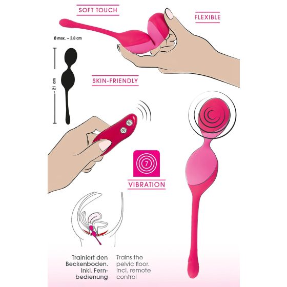 SMILE Love Balls - Remote Control Vibrating Egg - 82g (Pink)