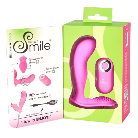 SMILE G-Spot Panty - rechargeable, remote-controlled strap-on vibrator (pink)