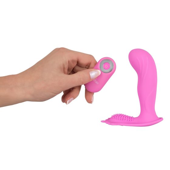 SMILE G-Spot Panty - rechargeable, remote-controlled strap-on vibrator (pink)