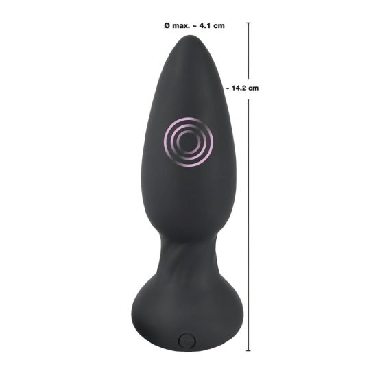 Black Velvet - rechargeable, remote-controlled anal vibrator (black)