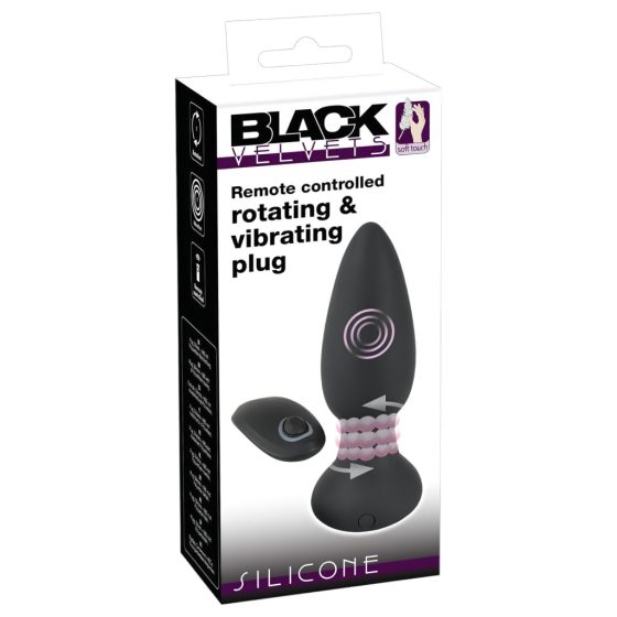 Black Velvet - Rechargeable, Wireless, Rotating Beaded Anal Vibrator (Black)