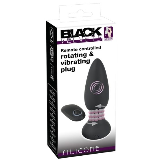 Black Velvet - Rotating Beaded Anal Vibrator (Black)