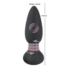   Black Velvet - Rechargeable, Wireless, Rotating Beaded Anal Vibrator (Black)