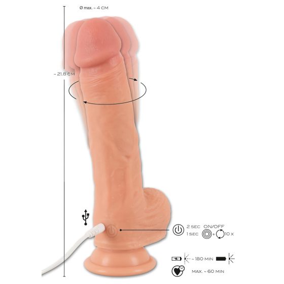 / Realistixxx Latin Dancer - Rechargeable, Rotating Realistic Vibrator (Natural)