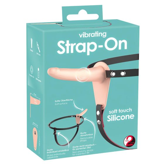 You2Toys - Rechargeable Strap-On Vibrator (Natural)