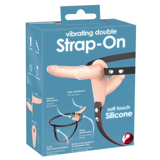 You2Toys - Strap-On - Rechargeable Double Vibrator (Natural)