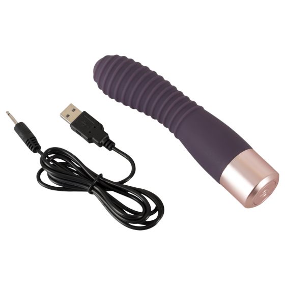 You2Toys Elegant Flexy - Rechargeable, Ribbed G-Spot Vibrator (Dark Purple)