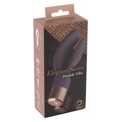   Elegant Double Battery-Powered Vibrator with Clitoral Arm (Dark Purple)