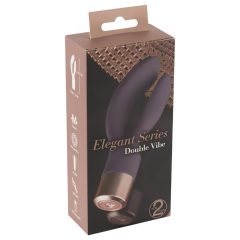   Elegant Double Battery-Powered Vibrator with Clitoral Arm (Dark Purple)