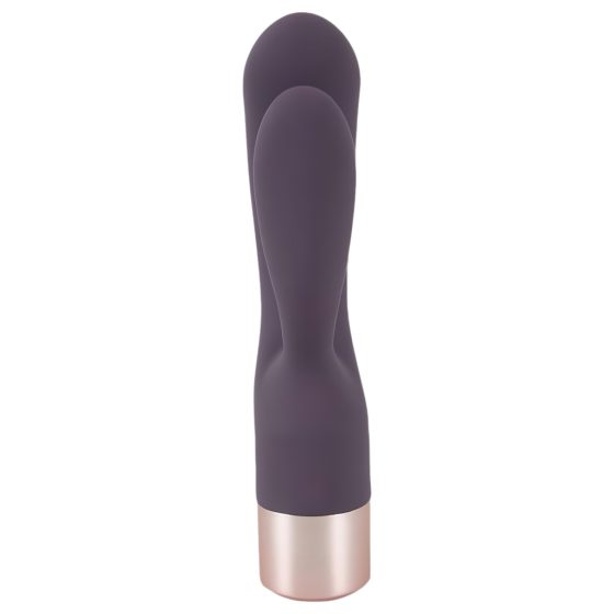 Elegant Double Battery-Powered Vibrator with Clitoral Arm (Dark Purple)