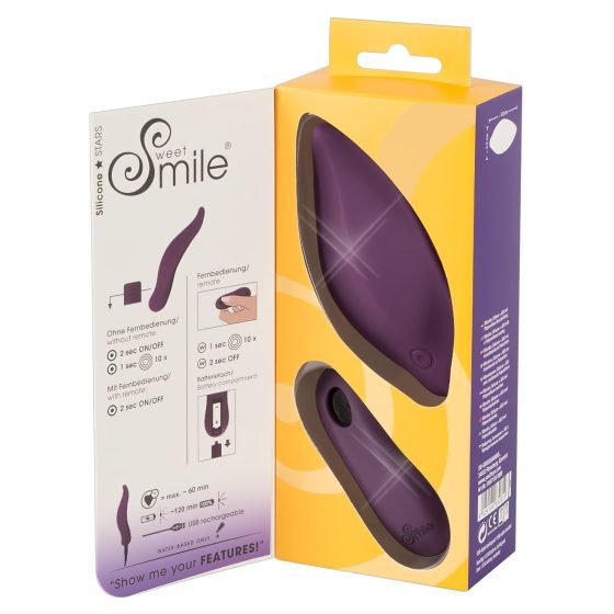 SMILE Panty - Rechargeable, Wireless, Waterproof Clitoral Vibrator (Purple)