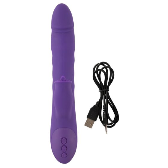 Smile Pearl - Rechargeable, Beaded, Clitoral Arm Thrusting Vibrator (Purple)