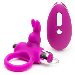 Happyrabbit - Rechargeable Radio Penis Ring (Purple-Silver)