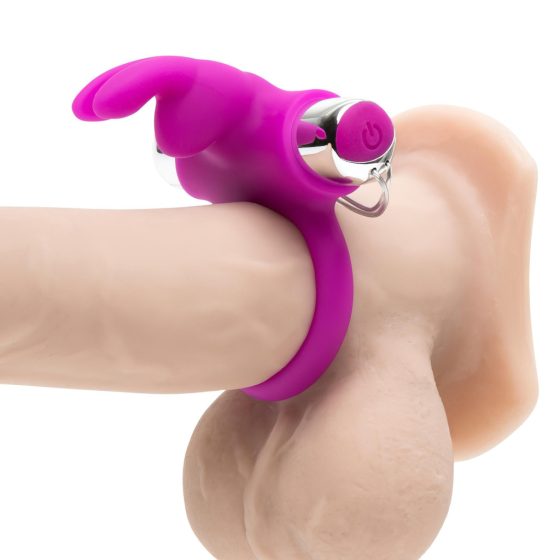 Happyrabbit - Rechargeable, Remote-Controlled Penis Ring (Purple-Silver)