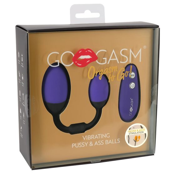 GoGasm Pussy & Ass - Vibrating Egg Duo (Purple-Black)