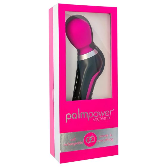 PalmPower Extreme Wand - Rechargeable Massager Vibrator (Pink-Black)