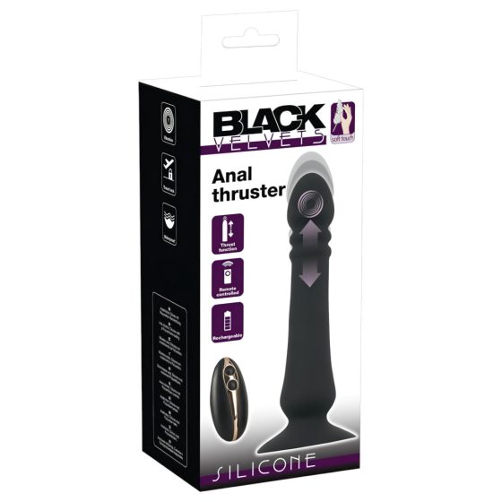 Black Velvet - Rechargeable, Thrusting Anal Vibrator (Black)