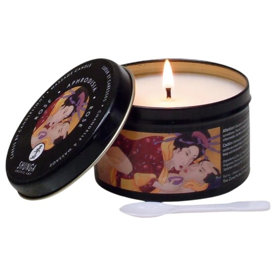 Shunga Massage Candle - Aphrodisiac - Rose (170ml)