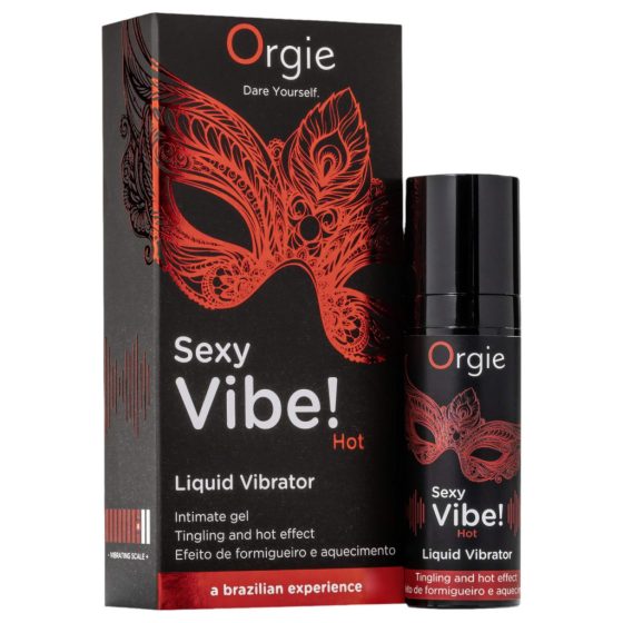 Orgie Sexy Vibe HOT - Strawberry Warming Liquid Vibrator (15ml)