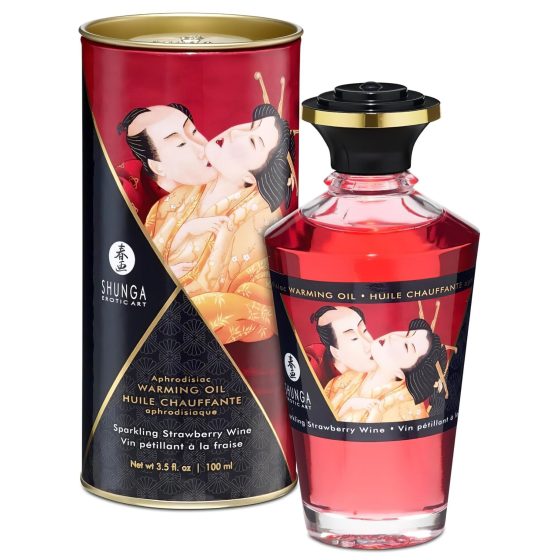 Shunga - Warming Massage Oil - Champagne-Strawberry (100ml)