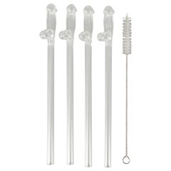   Straw Willy - penis-shaped drinking straws - translucent (4 pcs)