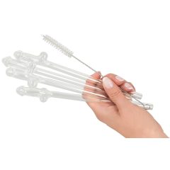 Straw Willy - Penis Shaped Drinking Straws - Clear (4pcs)