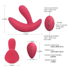   Cotoxo Saddle - Rechargeable Remote-Controlled Prostate Vibrator (Red)