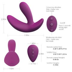   Cotoxo Saddle - Rechargeable Remote Control Prostate Vibrator (Purple)