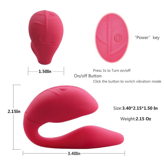 Cotoxo Cupid 2 - Rechargeable, Remote-Controlled Couple's Vibrator (Red)