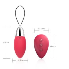   Cotoxo Fire 2 - Rechargeable Remote Control Vibrating Egg (Red)