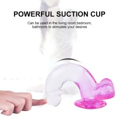 Sunfo - Suction Cup Realistic Dildo - 22cm (Clear-Purple)