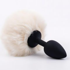 Sunfo - Bunny Tail Anal Dildo (Black and White)