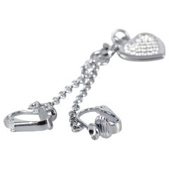 Rhinestone Heart Intimate Jewelry (Silver)