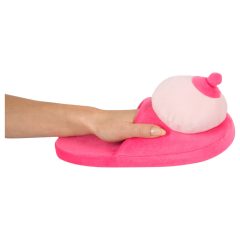 Pink Plush Slippers - Breast Shaped