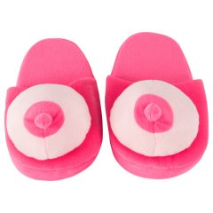 Pink Plush Slippers - Breast Shaped