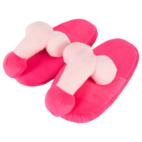 Pink Plush Penis Slippers