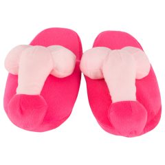 Pink Plush Penis Slippers