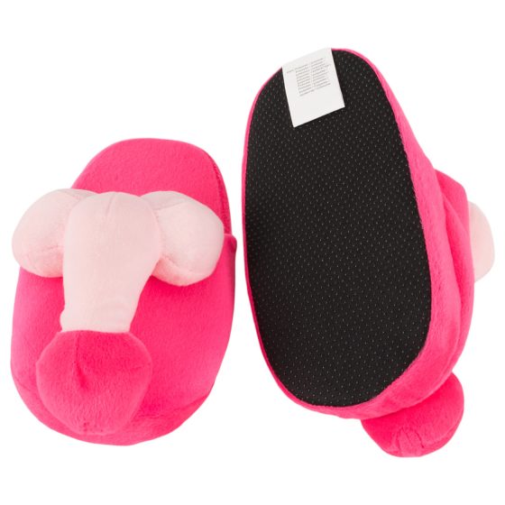 Pink Plush Penis Slippers