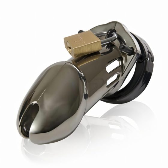 CB-6000 - Luxury Chrome Locking Chastity Cage